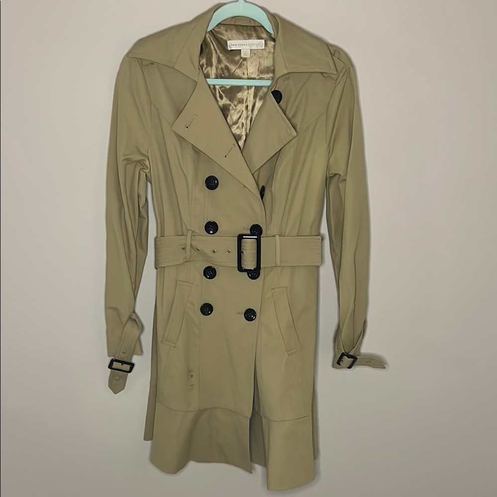 New York & Company Women's Tan Trench Coat